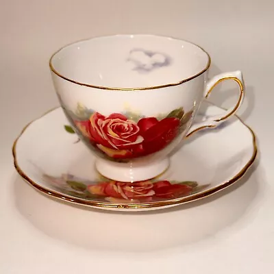 Buy Royal Osborne Fine Bone China Demitasse Cup Saucer Numbered Roses Floral Scallop • 15.70£