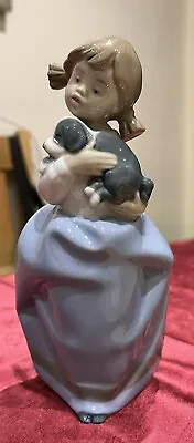 Buy Nao By Lladro Girl Holding Sleeping Dog Porcelain Figurine • 20£