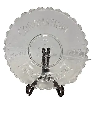 Buy King George Vi Coronation May 1937 Commemorative Glass Plate Vintage • 35£