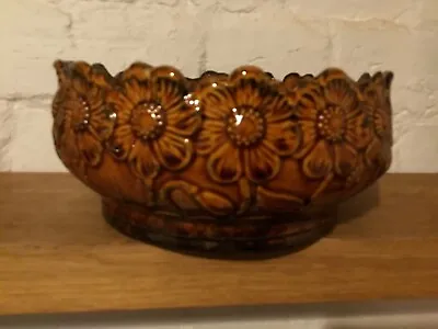 Buy Vintage Ceramic Possibly West German Floral Dish Fruit Bowl 8 Inch Diameter • 10£