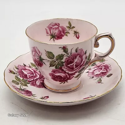 Buy Vintage Tuscan Fine English Bone China Tea Cup Saucer 185N Marked TI Gold Roses • 24.13£