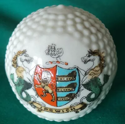 Buy Carlton. Vintage Heraldic Crested China Golf Ball. Ipswich, Suffolk. • 9.75£