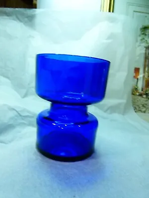 Buy Tea Light Cobalt Blue Candle Holder - Randsfjordglass 11cm,(4.33 ) High • 7£