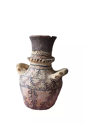 Buy Vintage Unglazed Tamegroute Handmade And Henna Painted Berber Moroccan Vase • 297£