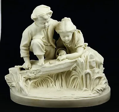 Buy Antique COPELAND Parian Ware Figures The Rustic Boy & Girl R.J.MORRIS.SO 1876 • 366£