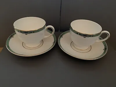Buy 2 Wedgwood  Jade Tea Cups And Saucers • 20£