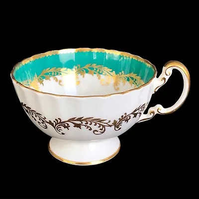 Buy Aynsley England Green Bone China Tea Coffee Cup Only Gold Trim For Replacement • 28.77£