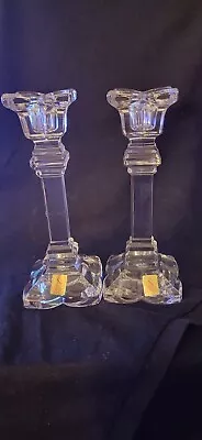 Buy Nachtmann Germany Lead Crystal Cut Glass Candlesticks BNWT WITH ORIG CANDLES NEW • 15£