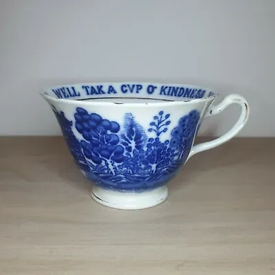 Buy Vintage Auld Lang Syne Blue Willow Heathcote Teacup Cup 1900s Small Decorative • 23.63£