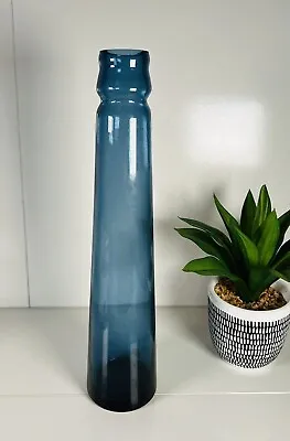 Buy Cobalt Blue Tall Glass Handmade Vase Bottle Ornament 36cm • 20£