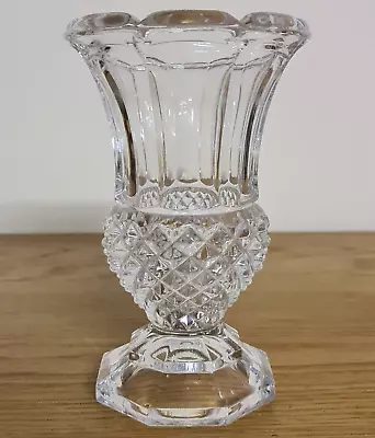 Buy Beautiful Vintage Heavy Cut Crystal Glass Vase 7  Tall • 10.99£