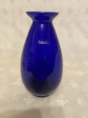 Buy Cobalt Blue Pressed Glass Vase 24cm Tall Handmade  Parlane Collection • 29.99£