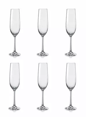 Buy Dartington Clear Crystal Elegant Gift Champagne Flutes Glass 190ml - Set Of 6 • 29£