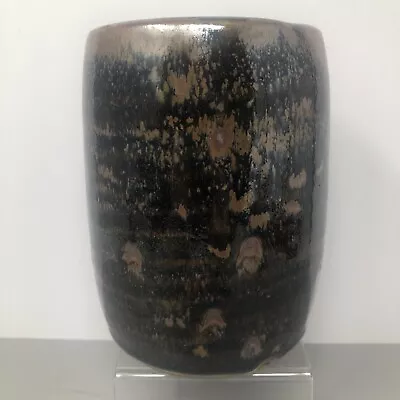 Buy Lowerdown Pottery Tenmoku Glazed Brush Pot 15 Cms High #1337 • 65£