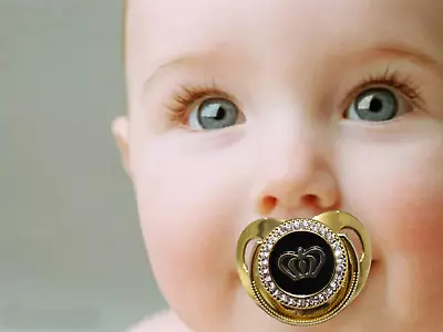 Buy Baby Pacifier 0-6 Months  Clip Chain Dummy With Crown, Bling Dummy, Soothers • 12.99£