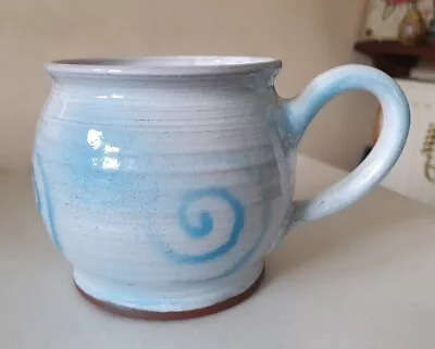 Buy Studio Pottery Mug Blue Swirl Studio Pottery Mug Handmade Mug Blue AZ Pottery  • 4.99£