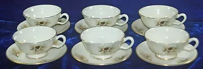 Buy Beautiful Lenox Pine Footed Cups And Saucers - Six • 48.06£