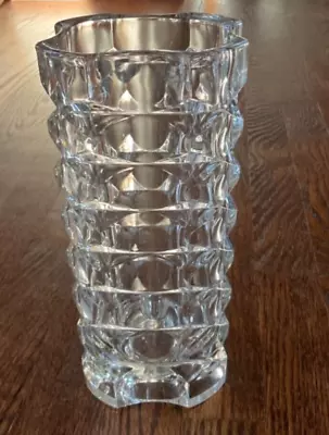 Buy French Clear Glass Geometric Windsor Vase By J. G. Durand 9 3/4” • 23.06£