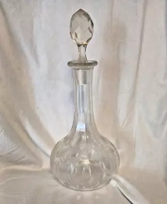 Buy Antique Victorian Cut Glass Decanter Shaft & Globe With Stopper • 30£