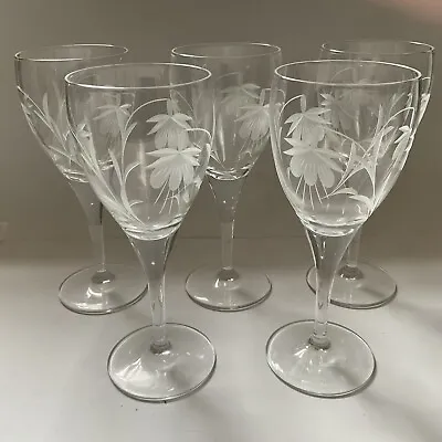 Buy Set Of 5 Gleneagles Crystal  Springtime  Fuchsia Wine Glasses • 30£