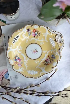 Buy Antique English Porcelain Minton Yellow White Gold Oxford Embossed Dish - VGC • 65£