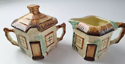Buy Vintage Keele Street Pottery Cottage Ware Lidded Sugar Bowl + Milk Jug 1950s • 8.99£