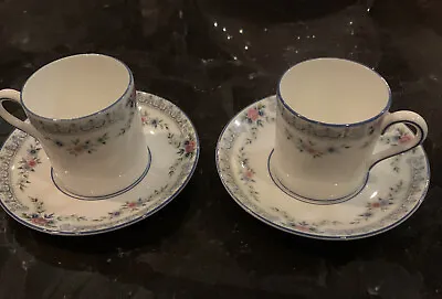 Buy 2x WEDGWOOD ROSEDALE COFFEE CAN CUP & SAUCER • 10.93£