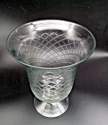 Buy Large Hand Made Glass By Sandra Rich Diamond Cut Bell Shape 20 Cm Vase / Candle  • 15£