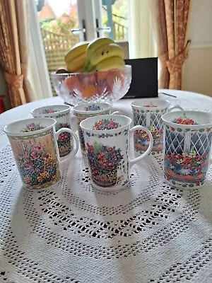 Buy Queens Fine Bone China Mugs By Kathy Brown - Good Condition  X 6 • 25£