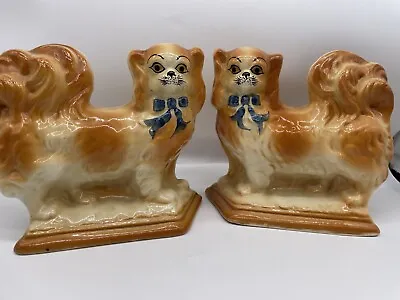 Buy Antique Pekingese Bo'ness Pottery Wally Mantle Dug Dogs Scottish Maker • 20.99£