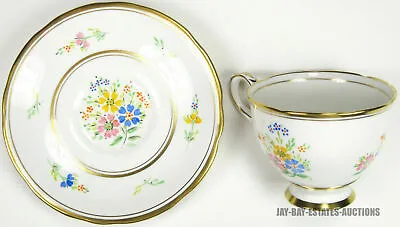 Buy Vintage Royal Stafford Bone China Tea Cup & Saucer Made In England Floral & Gold • 28.55£
