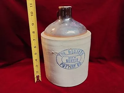 Buy Antique Western Jug, The Western Pottery Co. Made In Denver, Nice Americana USA • 37.89£
