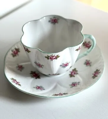 Buy Vintage SHELLEY  «ROSEBUD» 13426 Pale Green Dainty Shape Cup And Saucer • 21£