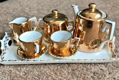 Buy Rare Vintage 1910's Miniature Lustre Tea Set On Tray China/Porcelain. • 35£