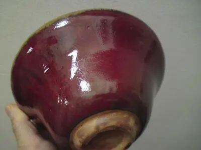 Buy Art Pottery Bowl Sang De Boeuf Flambe Oxblood Red Glaze • 45£