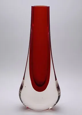 Buy Whitefriars Ruby Red Glass Tall Hambone Vase  • 28£