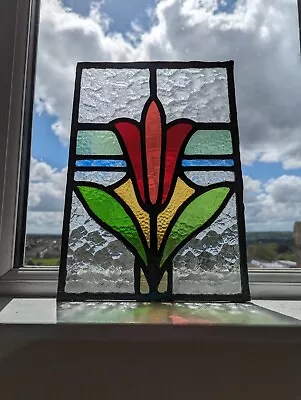 Buy Pretty 1931 Compact Stained Glass Window Panel • 160£