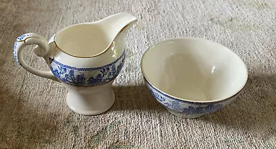 Buy Myott Son & Co Ye Olde Willow Blue & White China Milk Jug And Sugar Bowl Vintage • 10.99£