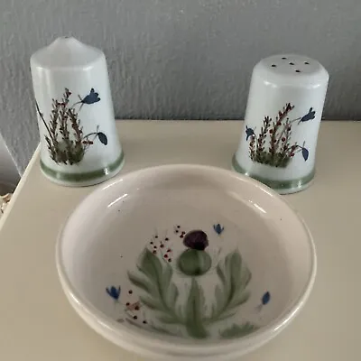 Buy BUCHAN POTTERY Salt And Pepper Pots + Small Dish • 7.50£