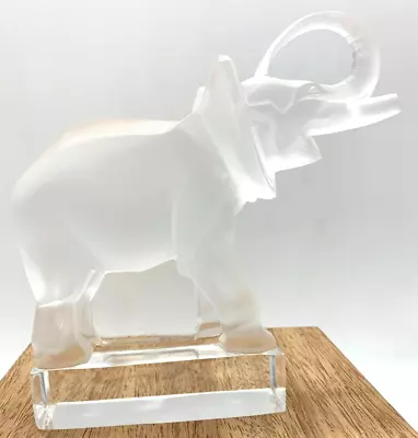 Buy Lalique Crystal Elephant Paperweight Figurine Trunk Up 11801 SIGNED Flaws Read • 143.86£