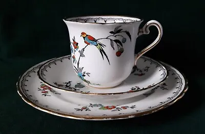 Buy Tuscan Tea Trio Art Deco Bone China Teacup Saucer And Side Plate Birds & Flowers • 47.95£
