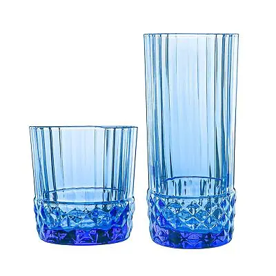Buy Bormioli Rocco 12 Piece America '20s Glassware Set Cocktail Whiskey Blue • 45£