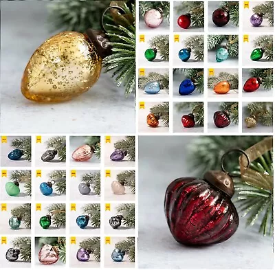 Buy 6 Pack Small Glass Handcrafted Baubles Premium Traditional Christmas Tree Craft • 12.80£