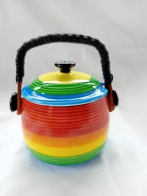 Buy Carlton Ware Multicoloured Rainbow Pot With Woven Handle • 10£