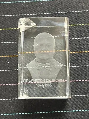 Buy Winston Churchill,  3D Laser Etched Crystal Glass. Gift, Ornament • 12.99£