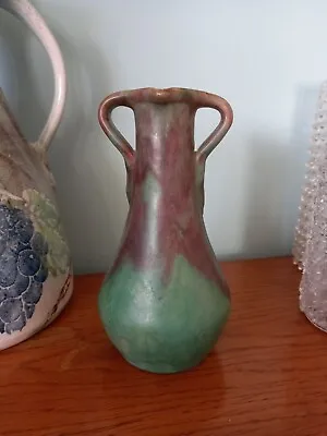 Buy Antique Rare Art Nouveau Twin Handled  Drip Art Vase 19cms High • 95£