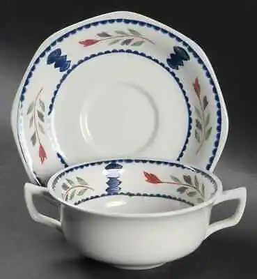 Buy Adams China Lancaster Flat Cream Soup Bowl & Breakfast Saucer Set 2491256 • 47.43£