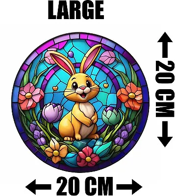 Buy Easter Bunny Decorative Stained Glass Effect Static Cling Window Sticker Gift • 9.99£