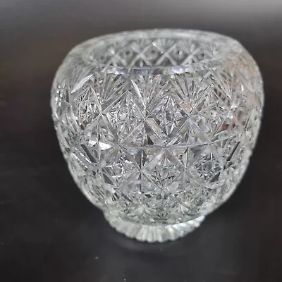 Buy Thomas Webb Corbett Crystal Cut Glass Bowl Vase 11.5cm High • 34.95£