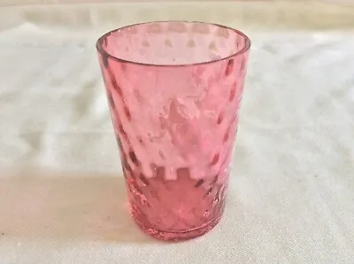 Buy Antique Victorian Mary Gregory Cranberry Dimpled Glass Beaker/Tumbler • 21.95£